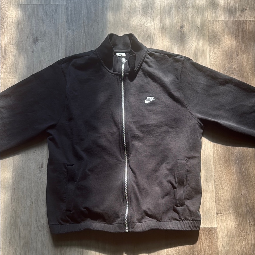 Nike Black Bomber Jacket Classic Varsity Style
